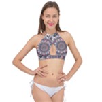 Pattern Nature Cross Front Halter Bikini Top