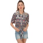 Pattern Nature Tie Front Shirt 