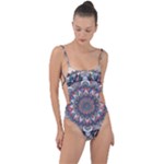 Pattern Nature Tie Strap One Piece Swimsuit