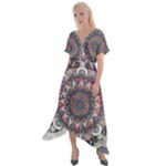 Pattern Nature Cross Front Sharkbite Hem Maxi Dress