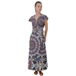 Pattern Nature Flutter Sleeve Maxi Dress