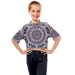 Pattern Nature Kids Mock Neck T-Shirt