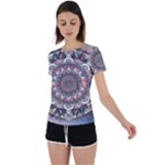 Pattern Nature Back Circle Cutout Sports T-Shirt