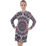 Pattern Nature Long Sleeve Hoodie Dress