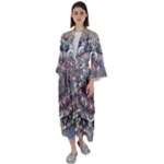 Pattern Nature Maxi Satin Kimono