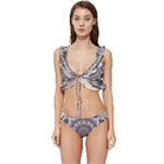 Pattern Nature Low Cut Ruffle Edge Bikini Set