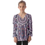 Pattern Nature Kids  V Neck Casual Top