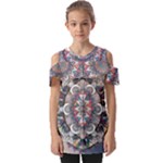 Pattern Nature Fold Over Open Sleeve Top