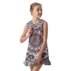 Kids  Pilgrim Collar Ruffle Hem Dress 