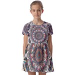 Pattern Nature Kids  Short Sleeve Pinafore Style Dress