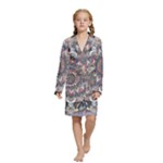 Pattern Nature Kids  Long Sleeve Velvet Lounge Robe