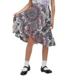 Pattern Nature Kids  Ruffle Flared Wrap Midi Skirt