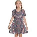 Pattern Nature Kids  Short Sleeve Tiered Mini Dress