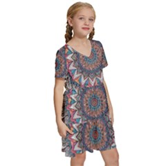 Kids  Short Sleeve Tiered Mini Dress 