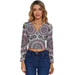 Pattern Nature Long Sleeve V-Neck Top