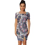 Pattern Nature Fitted Knot Split End Bodycon Dress