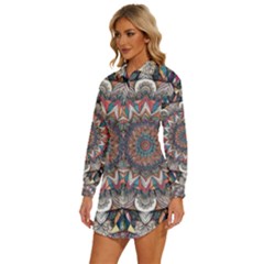 Womens Long Sleeve Shirt Dress 