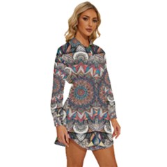 Womens Long Sleeve Shirt Dress 