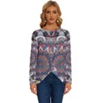 Pattern Nature Long Sleeve Crew Neck Pullover Top