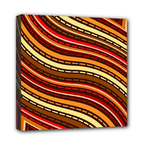 Waves Pattern Abstract Neutrals Mini Canvas 8  x 8  (Stretched) from ArtsNow.com