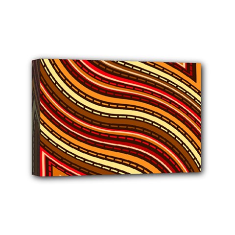 Waves Pattern Abstract Neutrals Mini Canvas 6  x 4  (Stretched) from ArtsNow.com