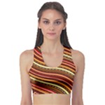 Waves Pattern Abstract Neutrals Fitness Sports Bra