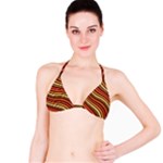 Waves Pattern Abstract Neutrals Classic Bikini Top