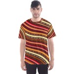 Waves Pattern Abstract Neutrals Men s Sport Mesh T-Shirt