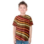 Waves Pattern Abstract Neutrals Kids  Cotton T-Shirt