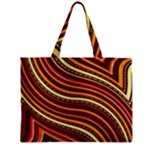 Waves Pattern Abstract Neutrals Zipper Mini Tote Bag