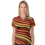 Waves Pattern Abstract Neutrals V-Neck Sport Mesh T-Shirt