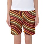 Waves Pattern Abstract Neutrals Women s Basketball Shorts