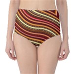 Waves Pattern Abstract Neutrals Classic High-Waist Bikini Bottoms