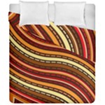 Waves Pattern Abstract Neutrals Duvet Cover Double Side (California King Size)