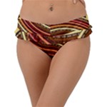 Waves Pattern Abstract Neutrals Frill Bikini Bottoms