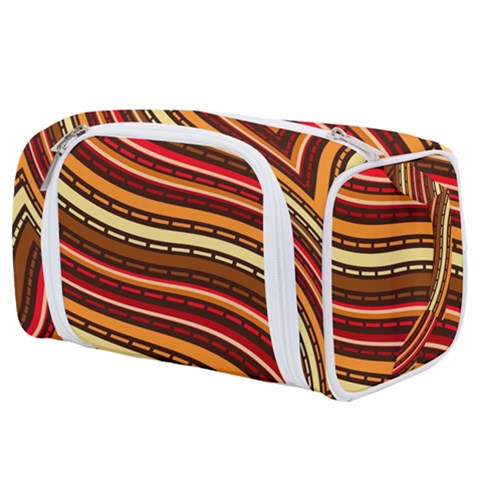 Waves Pattern Abstract Neutrals Toiletries Pouch from ArtsNow.com