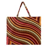 Waves Pattern Abstract Neutrals Zipper Large Tote Bag