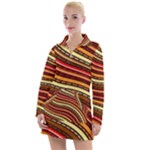 Waves Pattern Abstract Neutrals Women s Long Sleeve Casual Dress