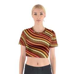 Waves Pattern Abstract Neutrals Cotton Crop Top from ArtsNow.com