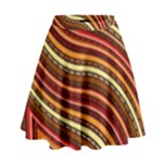 Waves Pattern Abstract Neutrals High Waist Skirt