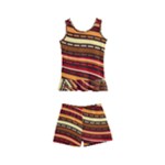 Waves Pattern Abstract Neutrals Kids  Boyleg Swimsuit