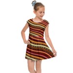 Waves Pattern Abstract Neutrals Kids  Cap Sleeve Dress