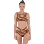 Waves Pattern Abstract Neutrals Bandaged Up Bikini Set 