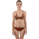 Waves Pattern Abstract Neutrals Wrap Around Bikini Set