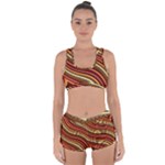 Waves Pattern Abstract Neutrals Racerback Boyleg Bikini Set