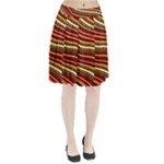 Waves Pattern Abstract Neutrals Pleated Skirt