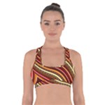 Waves Pattern Abstract Neutrals Cross Back Sports Bra