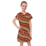 Waves Pattern Abstract Neutrals Kids  Drop Waist Dress