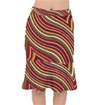 Waves Pattern Abstract Neutrals Short Mermaid Skirt