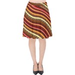 Waves Pattern Abstract Neutrals Velvet High Waist Skirt